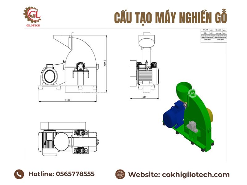 Cấu tạo của máy nghiền gỗ công nghiệp Cấu tạo của máy nghiền gỗ công nghiệp