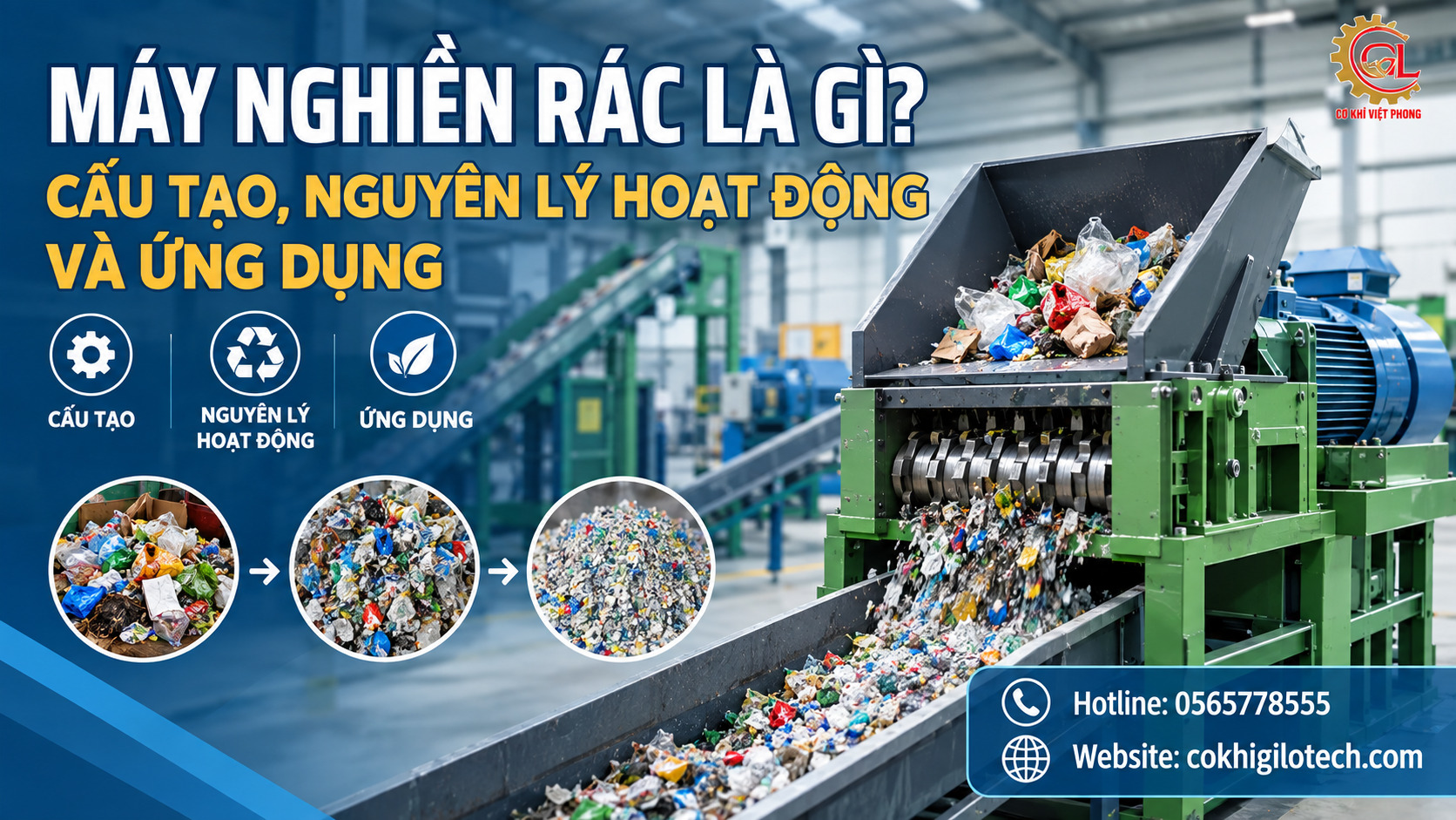 Máy nghiền rác là gì? Cấu tạo, nguyên lý hoạt động và ứng dụng